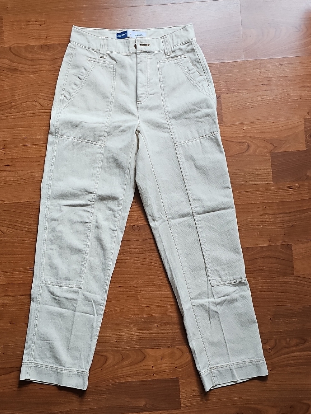 OLD NAVY High-Rise Beige Cargo Pants Size 4 TALL
